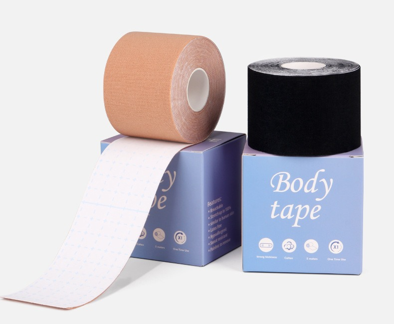 Reference body tape rolls and packaging displayed without product alteration